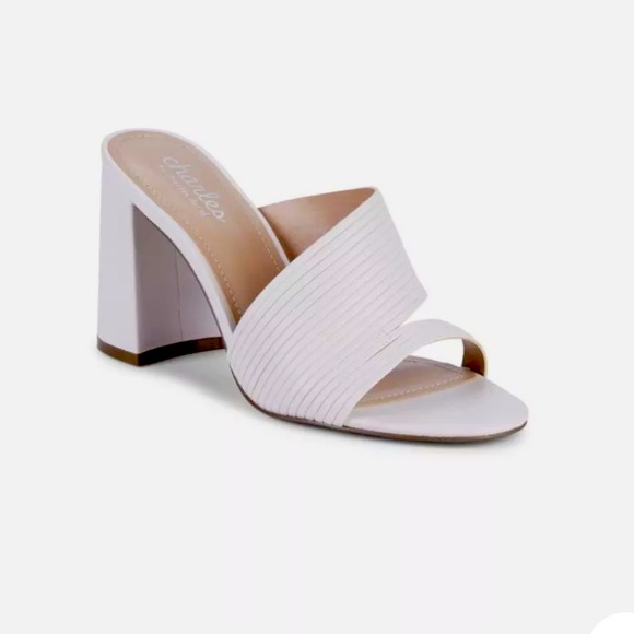 Charles By Charles David Rhythmic Block-Heel Mules in White - Picture 1 of 7